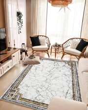 MARBLE Rug Design 1041 Grey 7 Foot Round (6'6x6'6" Round)"