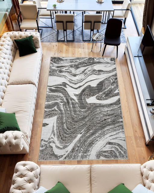 MARBLE Rug Design 1048 Anthracite 10x13 (9'2x12'5")"
