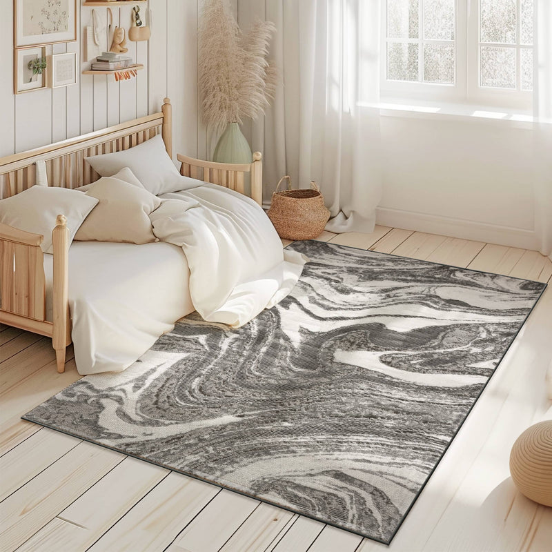 MARBLE Rug Design 1048 Grey 5x8 (5'2x7'5")"