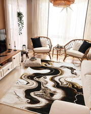 MARBLE Rug Design 1060 Black 8x11 (7'8x10'8")"