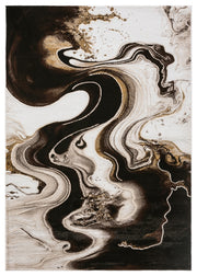MARBLE Rug Design 1060 Black 7 Foot Round (6'6x6'6" Round)"