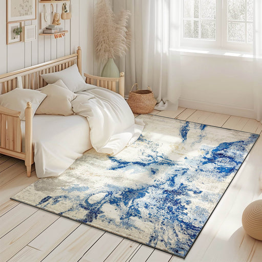 MARBLE Rug Design 10049 Blue 8x11 (7'8x10'8")"