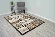 MOON Rug DESIGN NATURE Brown 2x4 (2'6x3'9")"