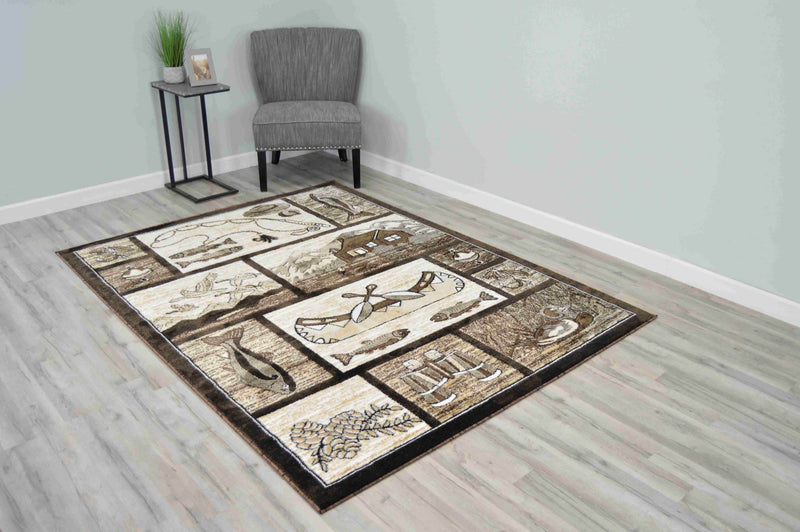 MOON Rug DESIGN NATURE Brown 2x4 (2'6x3'9")"
