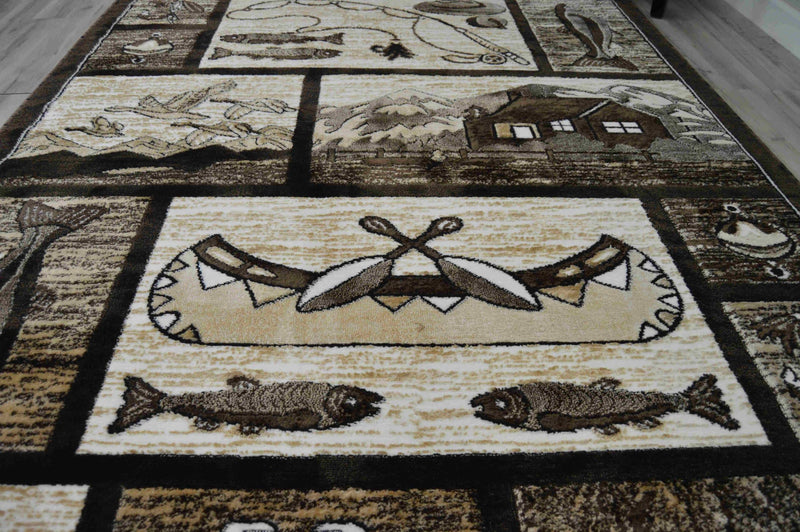 MOON Rug DESIGN NATURE Brown 8x11 (7'8x10'8")"
