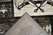 MOON Rug DESIGN NATURE Brown 2x8 Runner (2'2x7'3")"