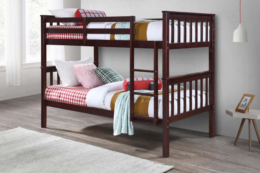 Flora Dark Brown Bunk Bed Youth Collection