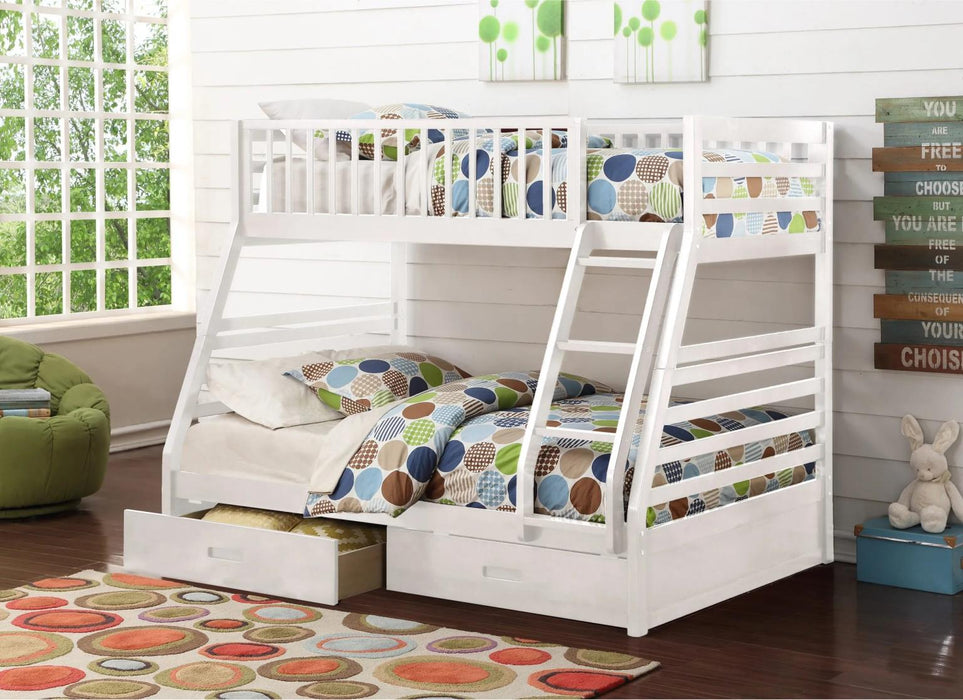 Soraya White T/F Bunk Bed + Storage Included (S120-D) Youth Collection