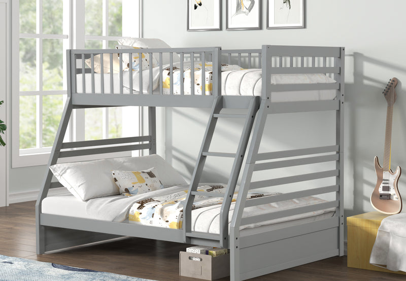 Gray Wooden Bunk Bed Twin/Full