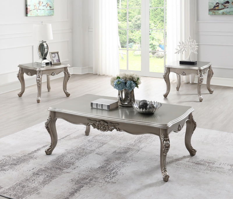 Uriah Champagne Silver Sofa Living Room Collection