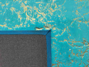 TIMMY-S SHAGGY Rug TD3396-B6-TEAL+GOLD Turquoise 7x10 (6'6x9'2")"