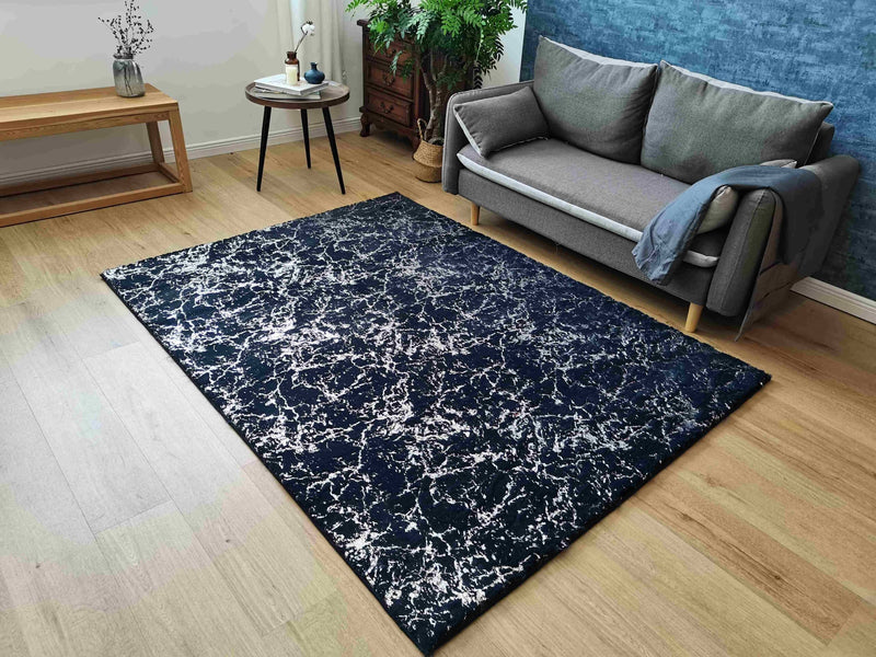 ALFOMBRA TIMMY-S PELUDA TD3396-B13-BEIGE OSCURO+PLATA