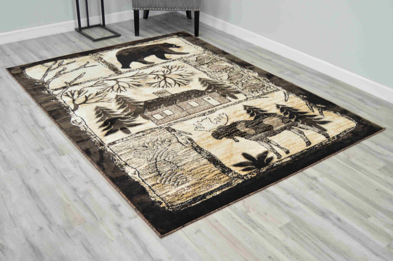 MOON Rug DESIGN LODGE Brown 2x4 (2'6x3'9")"