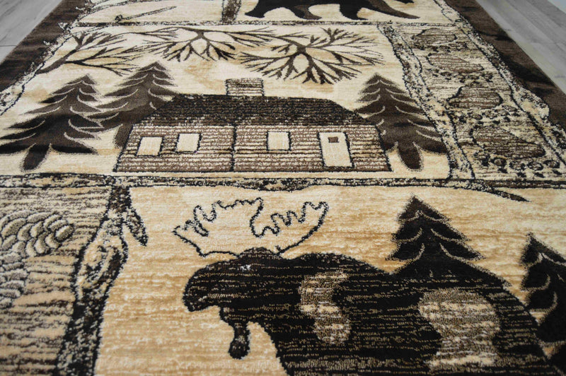 MOON Rug DESIGN LODGE Brown 8x11 (7'8x10'8")"