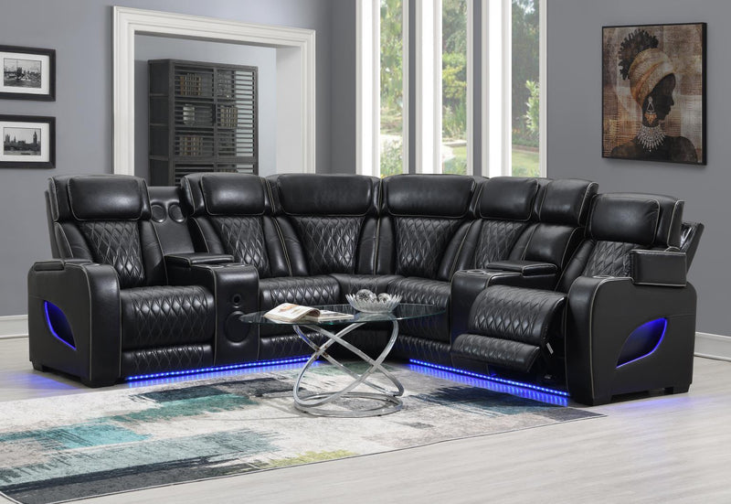 Seccional reclinable Brindon Black Power