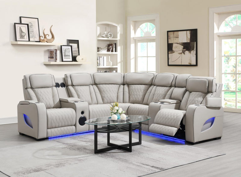 Seccional reclinable eléctrico Brindon Gray