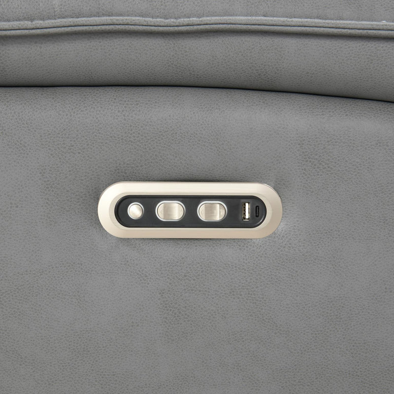 Seccional reclinable eléctrico Elle Gray con reposacabezas eléctrico
