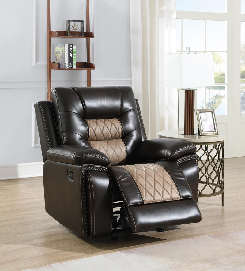 Minerva Chocolate Brown Motion Living Room Collection