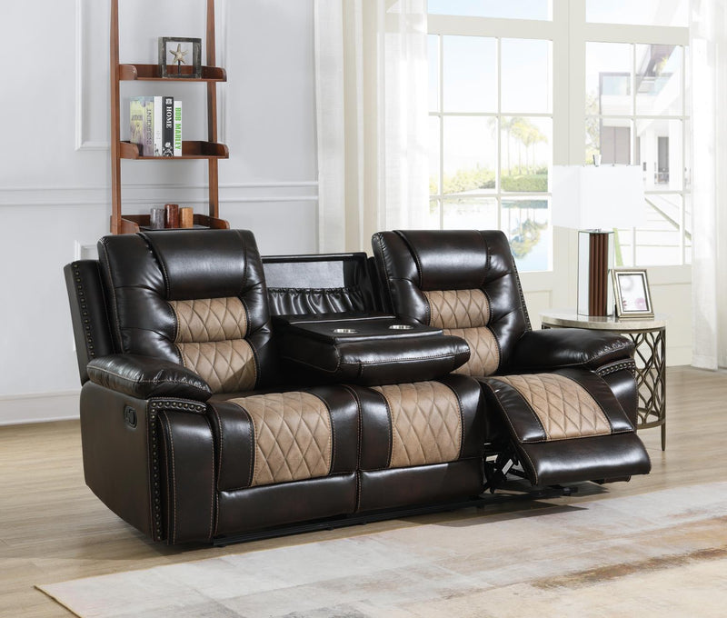 Minerva Chocolate Brown Motion Living Room Collection