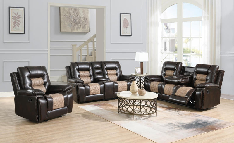 Minerva Chocolate Brown Motion Living Room Collection
