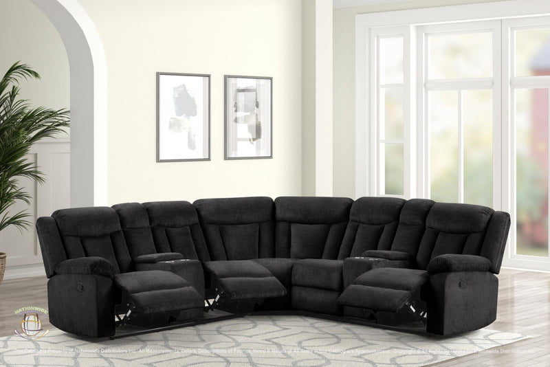 Seccional reclinable Dimond de 3 piezas con USB
