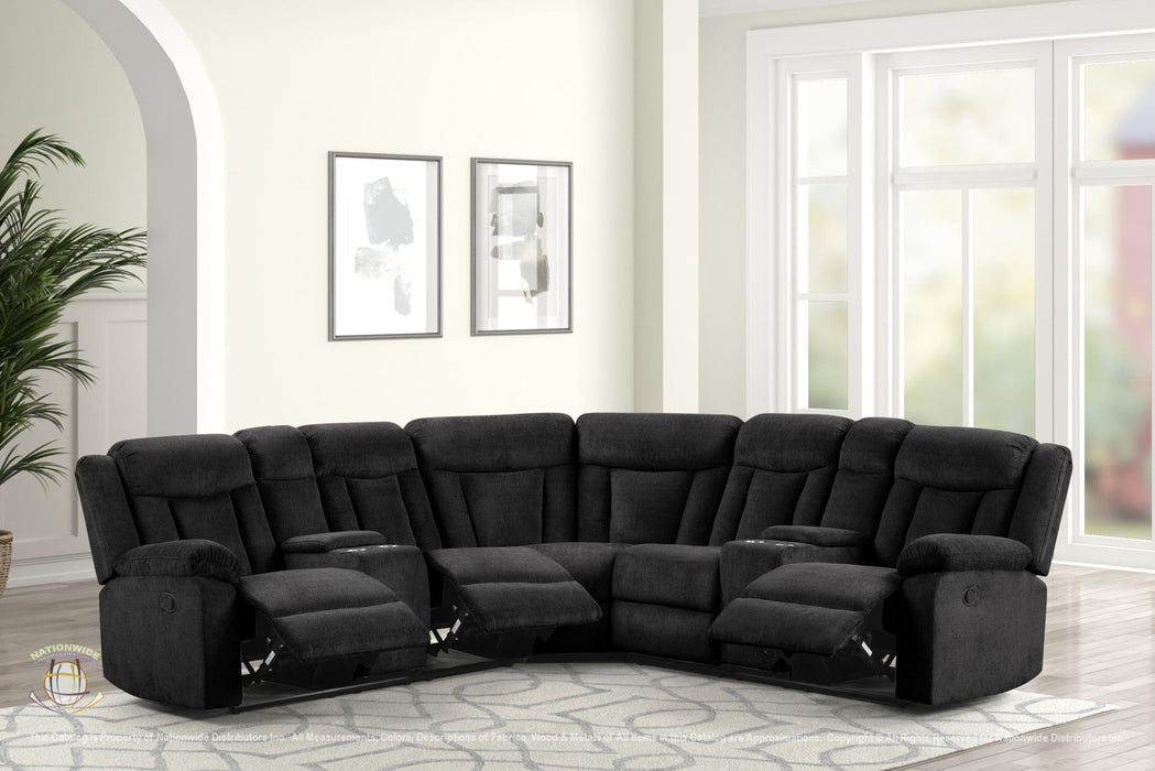 Dimond 3 PC. Reclining Sectional w/ USB