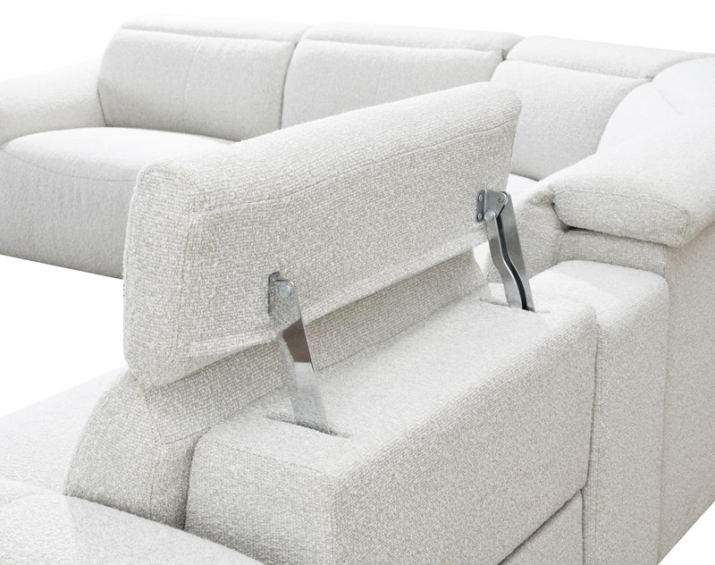Akira Ivory Power Reclining Sectional W/Power Headrest