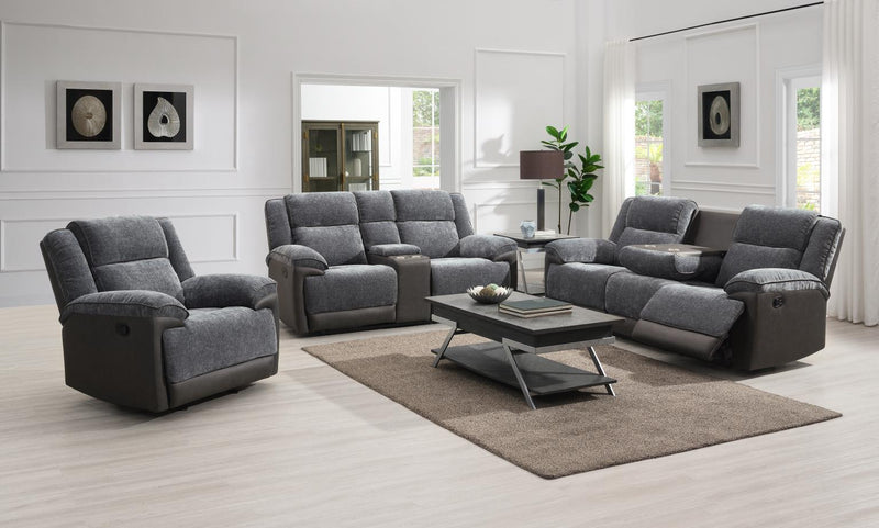 Isaac Charcoal Gray Motion Living Room Collection