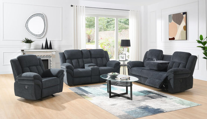 Logan Charcoal Gray Motion Living Room Collection