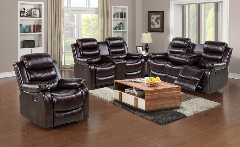 Alexia Chocolate Brown Motion Living Room Collection