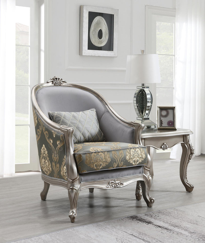 Uriah Champagne Silver Chair Living Room Collection