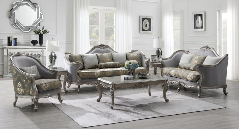 Uriah Champagne Silver Living Room Collection