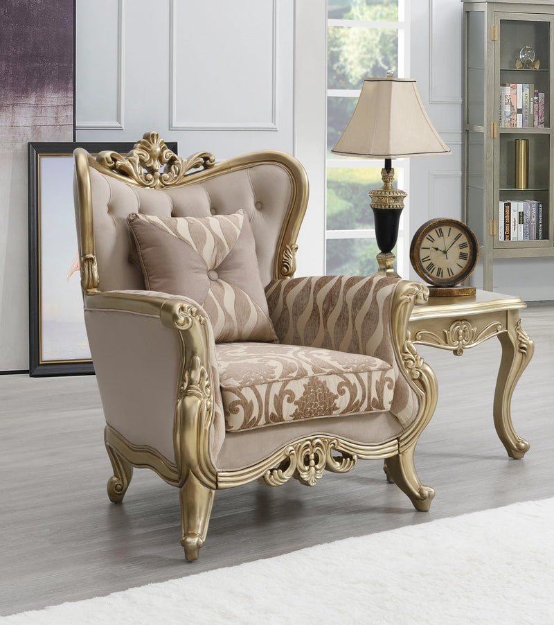 Valor Champagne Gold Chair Living Room Collection