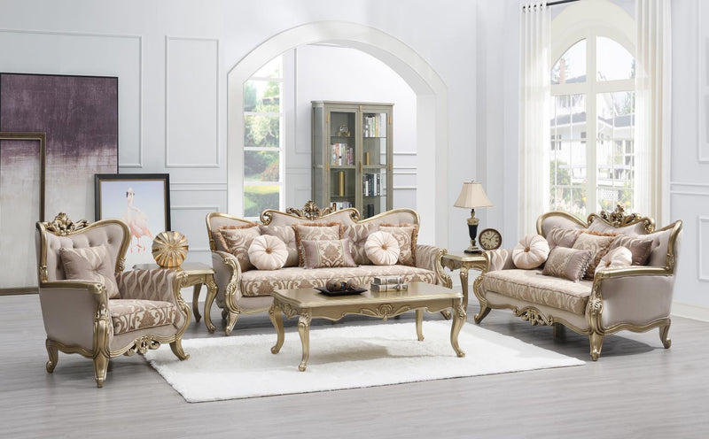 Valor Champagne Gold Living Room Collection