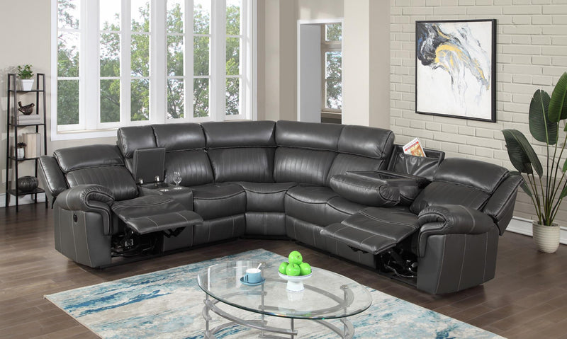 Seccional reclinable eléctrico Edward Gray con pantalla