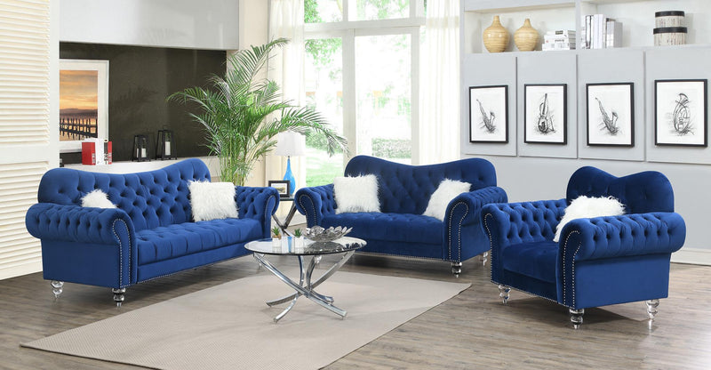 Capella Navy W/Acrylic Legs Living Collection