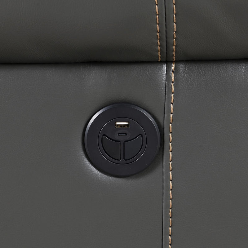 Atronia Gray Power Reclining Sectional W/Screen