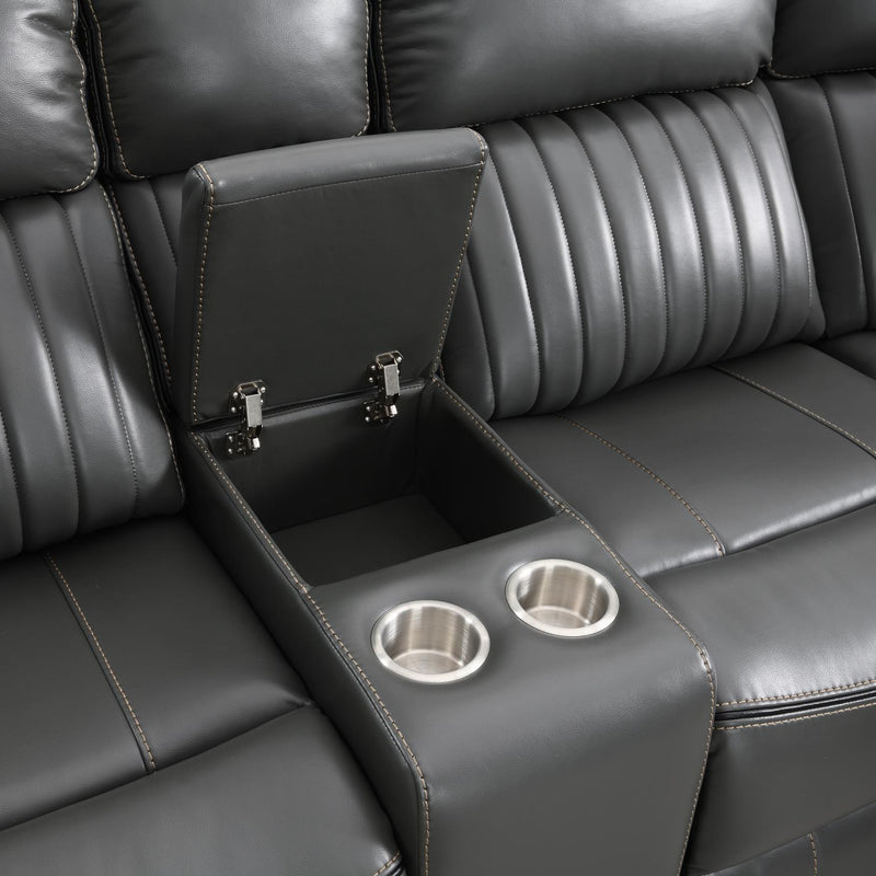 Atronia Gray Power Reclining Sectional W/Screen