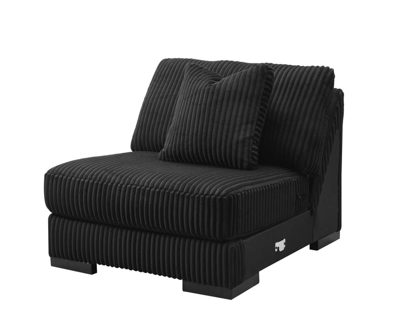 Colección de sofá seccional Bowie Ebony Black para sala de estar