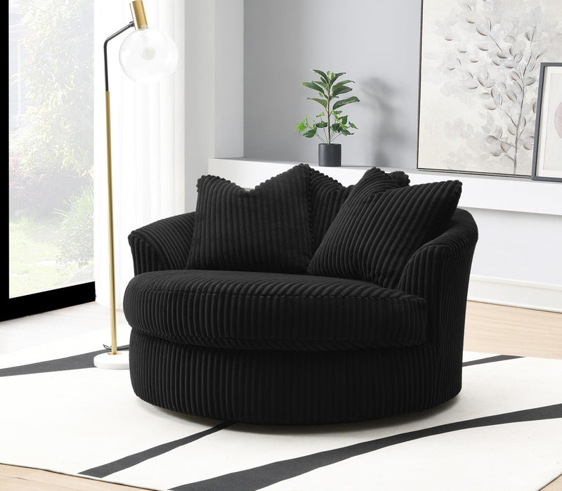 Colección de sofá seccional Bowie Ebony Black para sala de estar