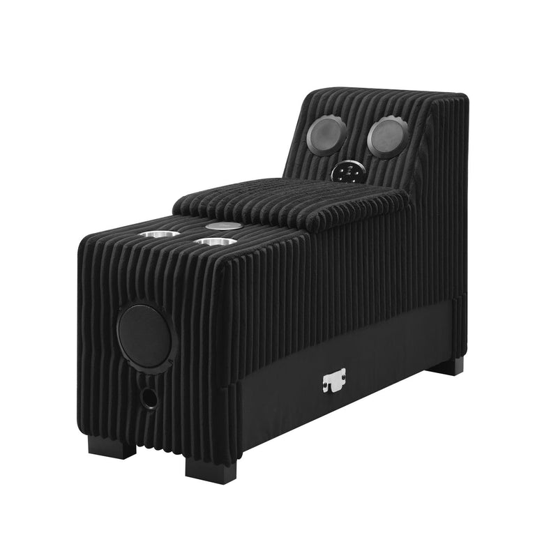 Colección de sofá seccional Bowie Ebony Black para sala de estar