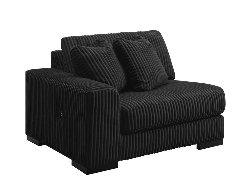 Colección de sofá seccional Bowie Ebony Black para sala de estar