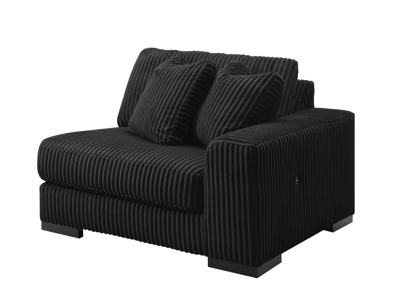 Colección de sofá seccional Bowie Ebony Black para sala de estar