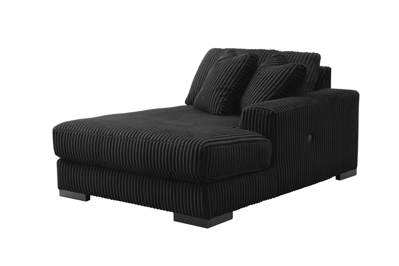 Colección de sofá seccional Bowie Ebony Black para sala de estar