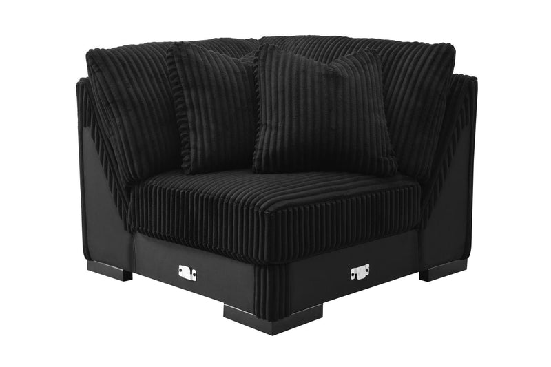 Colección de sofá seccional Bowie Ebony Black para sala de estar