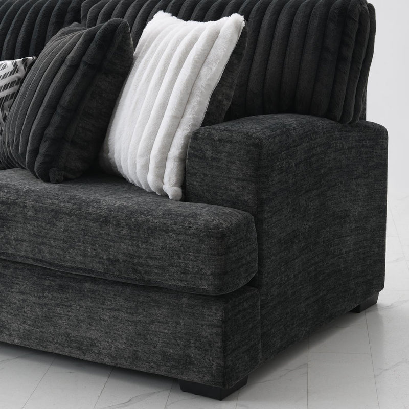 Colección Doyline de sala de estar seccional gris carbón