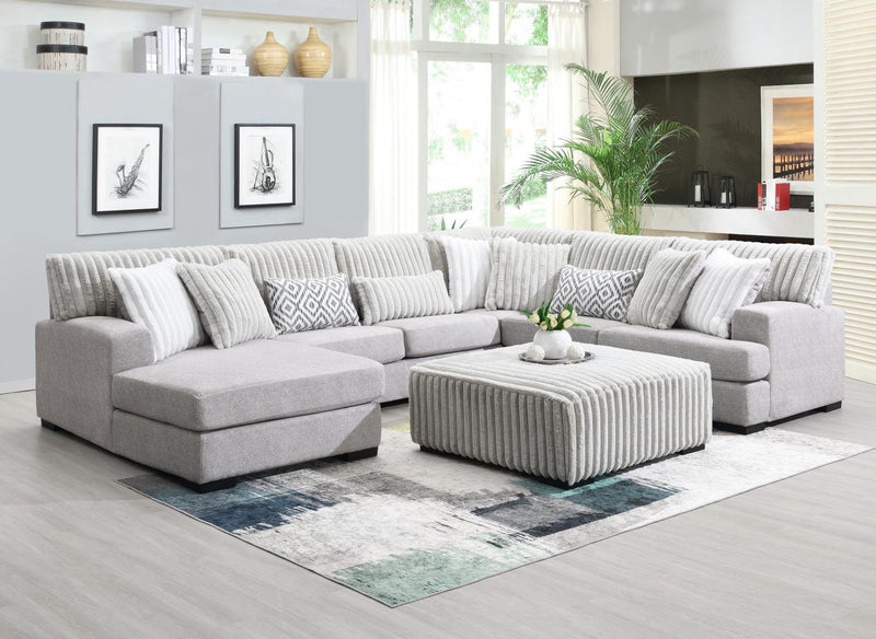 Colección de sala de estar seccional Doyline gris claro