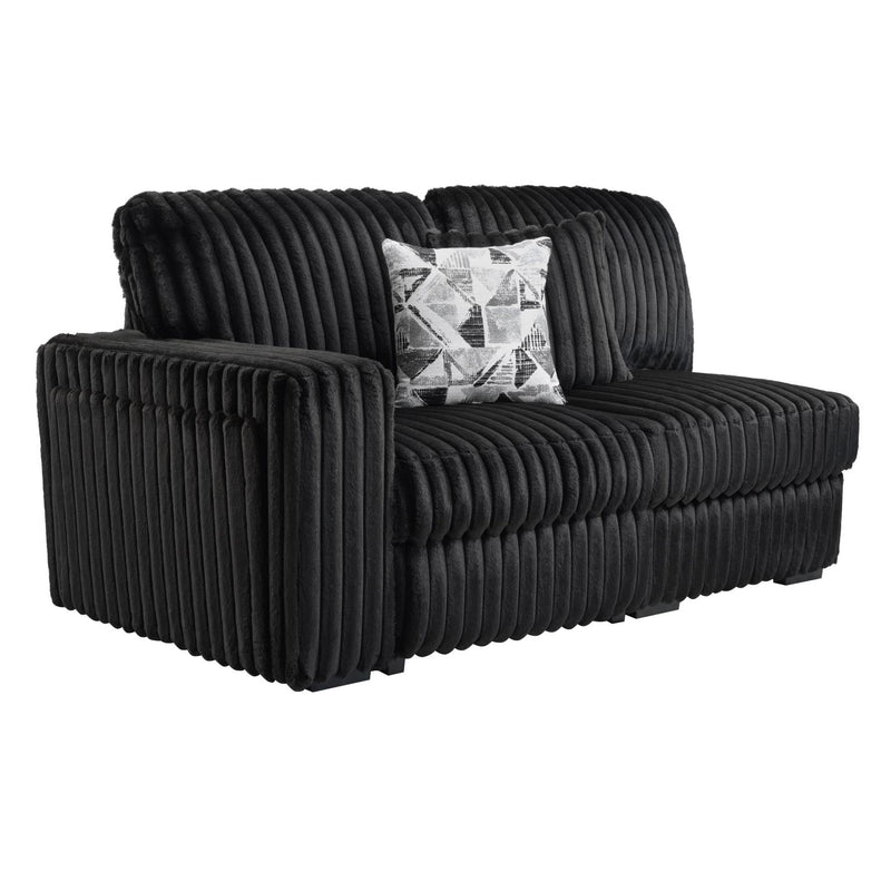 Landon Black Corduroy Sectional Living Room Collection