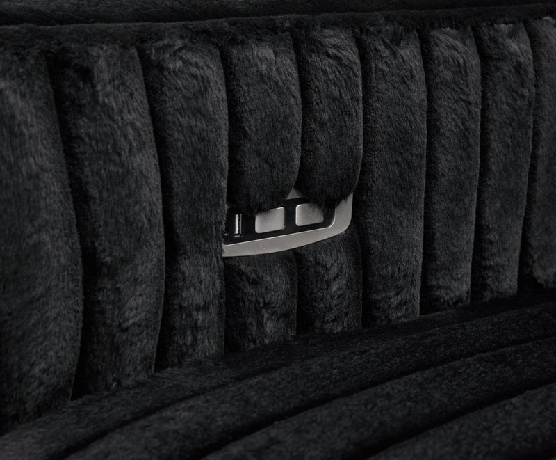 Landon Black Corduroy Sectional Living Room Collection
