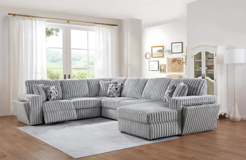 Landon Gray Corduroy Sectional Living Room Collection